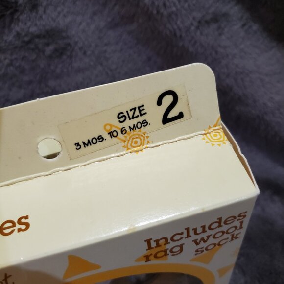 Baby Deer Babys First Sandals with Rag Wool Sock 3 Months-6 Months - Picture 3 of 9